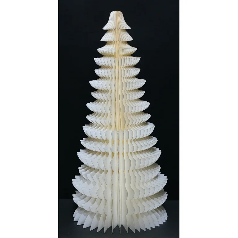 Honeycomb Paper Tree Christmas Decoration, White, 47", by Holiday Time - Walmart.com | Walmart (US)
