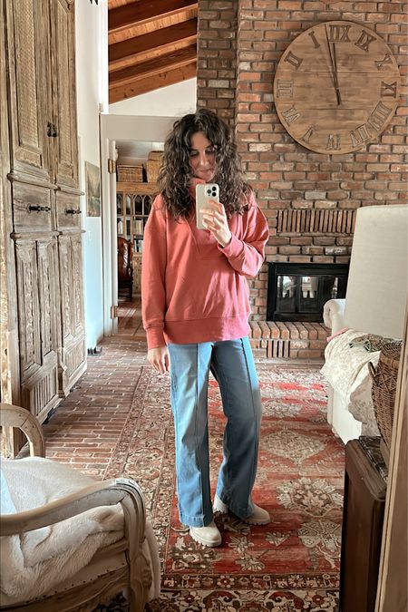 Love these @WalmartFashion cozy finds!! Wearing large in top and sz 4 in jeans…will be wearing these a lot! Amazing prices too! #WalmartPartner
#WalmartFashion 

#LTKunder100 #LTKunder50