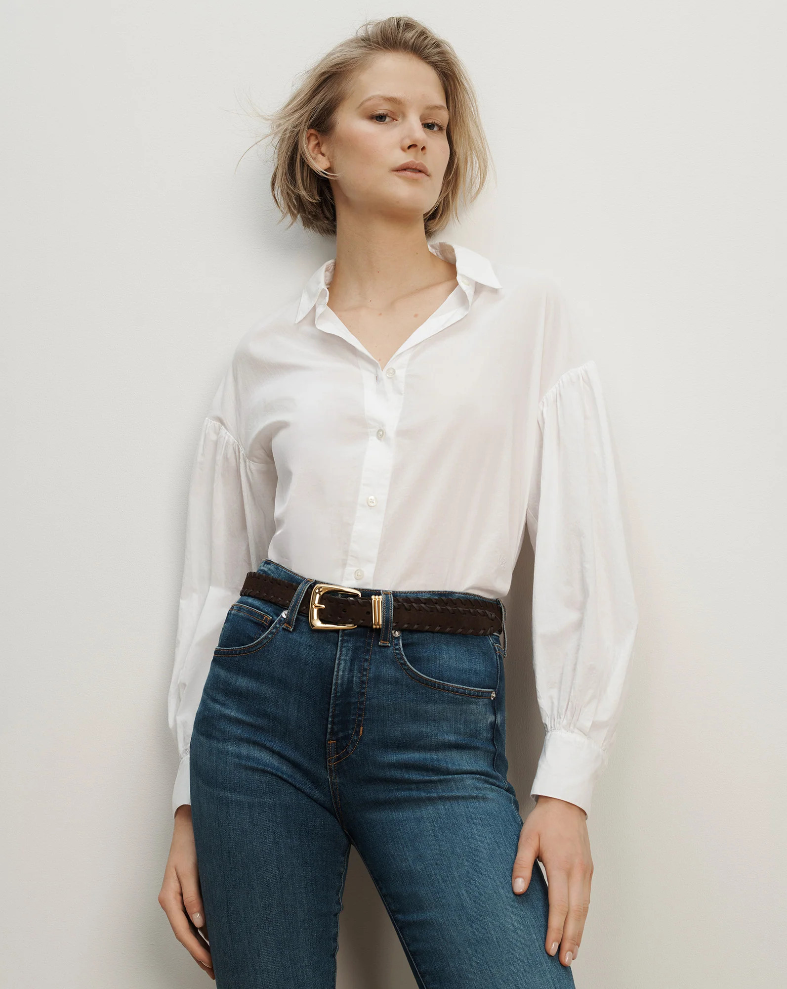 Gaviel Button-Down Shirt in White | Veronica Beard | Veronica Beard