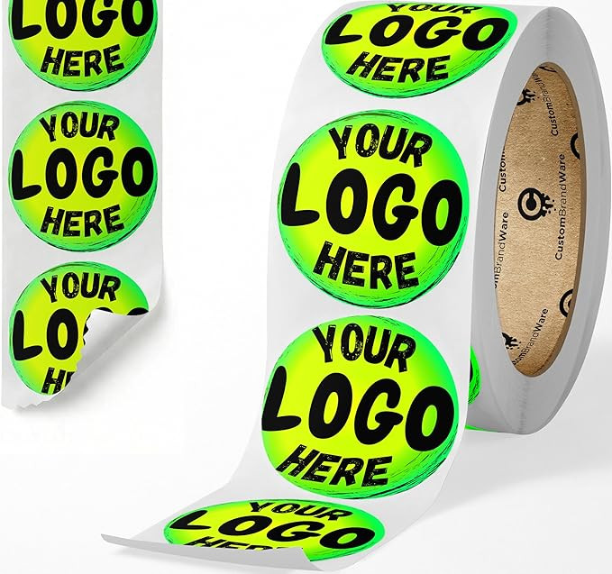 CustomBrandWare Build Your Own Stickers - Any Design Or Logo - Personalize Business - 50+ Roll - ... | Amazon (US)