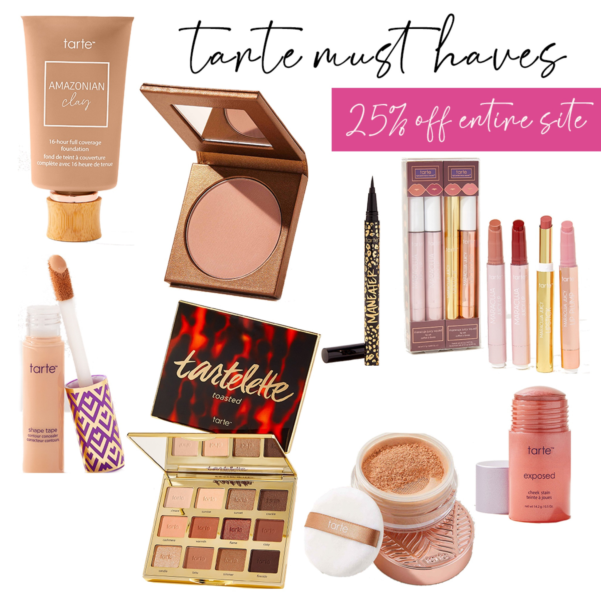Tarte must haves! 25% off entire site plus free shipping! Use code TARTELTK25 at checkout! 

#LTKbeauty #LTKSale #LTKsalealert