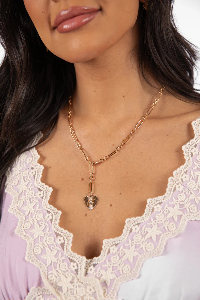 Two Layer Necklace With Small Heart | Pink Lily