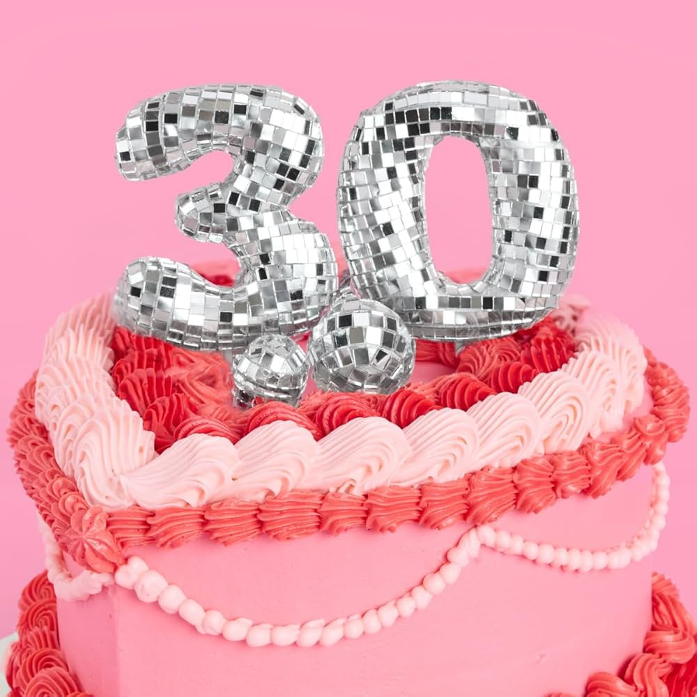 xo, Fetti 30th Birthday Disco Cake Topper - 6 pcs | Groovy Bday Party, Thirty Flirty Supplies, Cu... | Amazon (US)