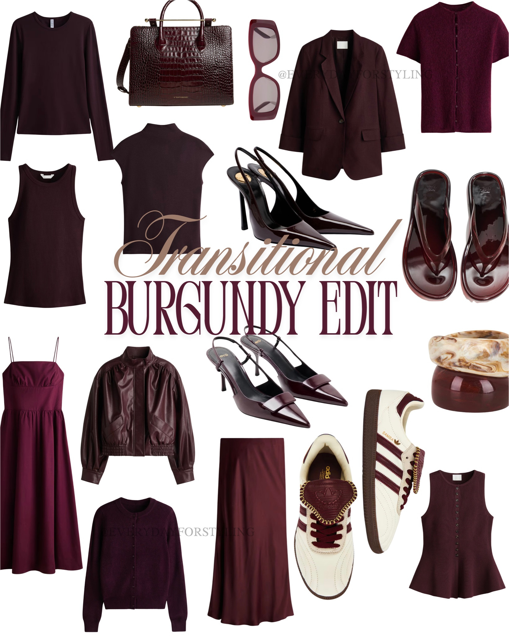 Burgundy is officially the color defining this season—and these are the pieces worth saving before everyone else is wearing them🍷✨

burgundy outfit ideas, burgundy fashion, burgundy aesthetic, transitional outfits, fall fashion trends, autumn wardrobe, quiet luxury style, old money fashion, burgundy blazer, burgundy cardigan, burgundy leather jacket, burgundy satin skirt, burgundy accessories, burgundy handbag, burgundy heels, burgundy sneakers, capsule wardrobe, elevated basics, timeless fashion, luxury style inspiration

#LTKootd #LTKSaleAlert #LTKTravel