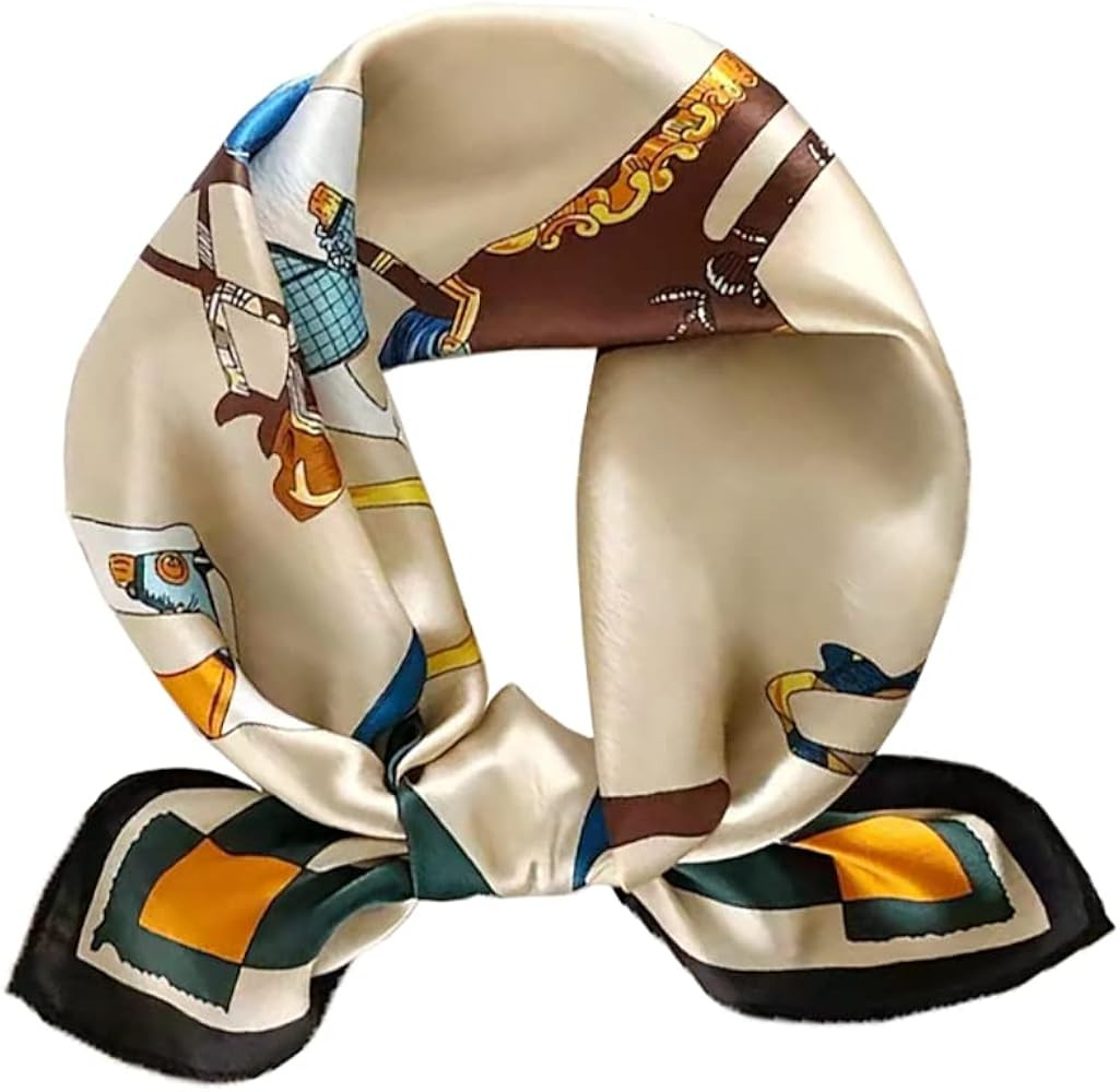ANDANTINO 100% Mulberry Silk Scarf -21” Lightweight Square Neckerchief – Breathable Digital P... | Amazon (US)