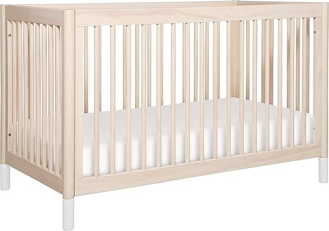 Babyletto Gelato 4-in-1 Convertible Crib with Toddler Bed Conversion in Washed Natural/White, Gre... | Amazon (US)
