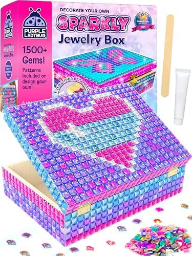 PURPLE LADYBUG Jewelry Box Craft for Girls 8-12 6-8 - Valentines Day Gifts for Kids & Birthday Gi... | Amazon (US)
