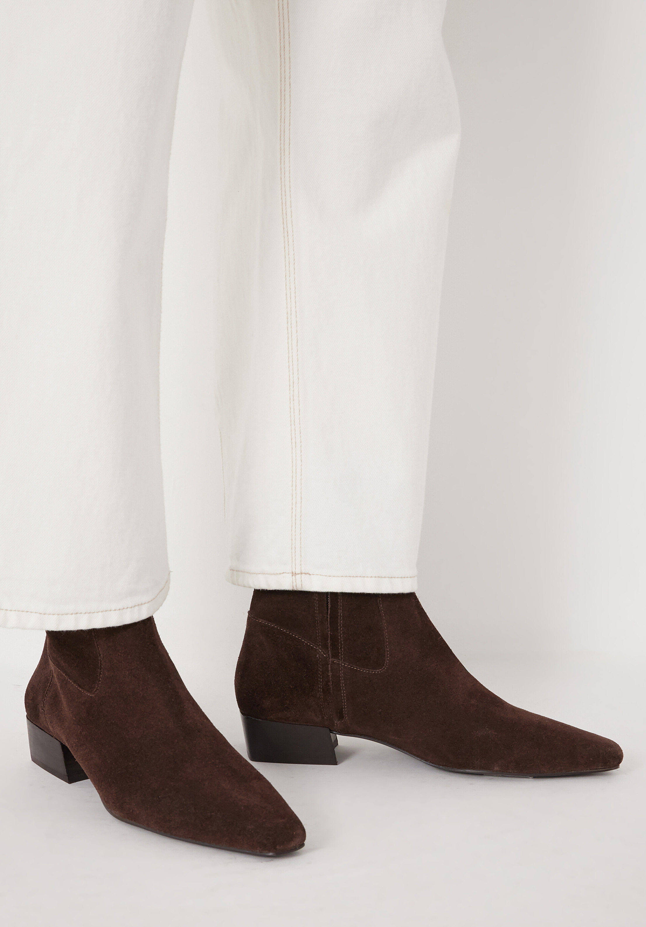 Suede Square-Toe Boots | Hush UK