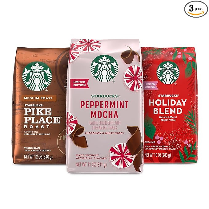 Starbucks Medium Roast & Flavored Ground Coffee – Holiday Variety Pack – Limited Edition – ... | Amazon (US)