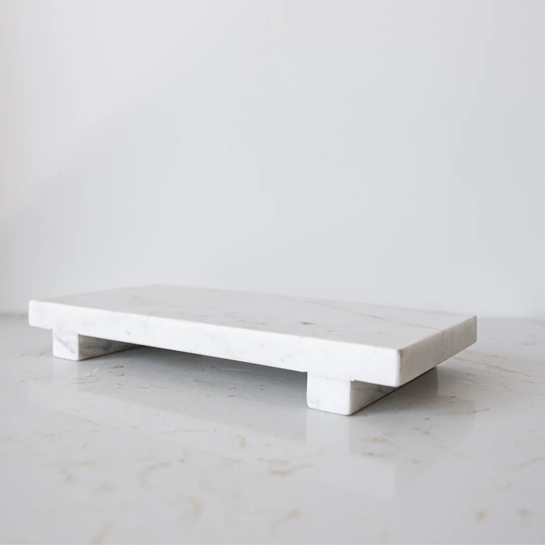 White Marble Trivet Riser | By Luxe B Co. | luxe bCO