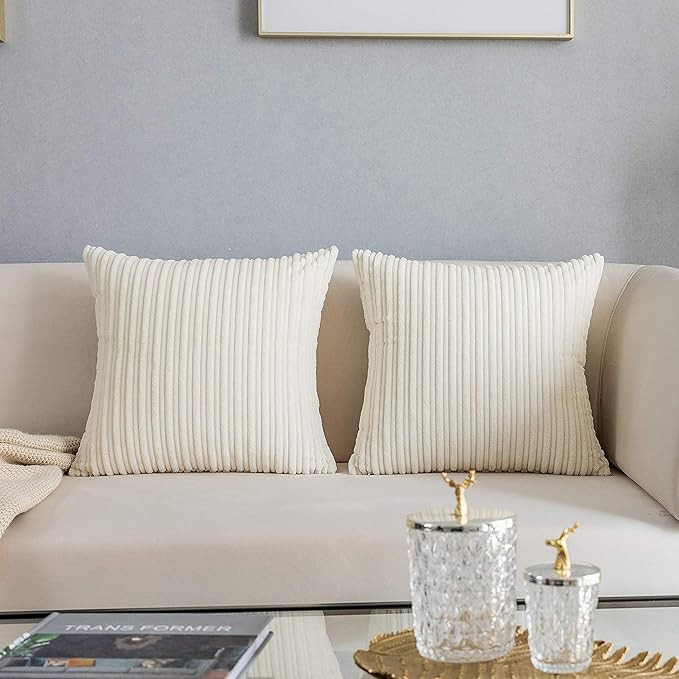 Kevin Textile Pack of 2, Corduroy Soft Decorative Square Throw Pillow Cover Cushion Covers, Home ... | Amazon (US)