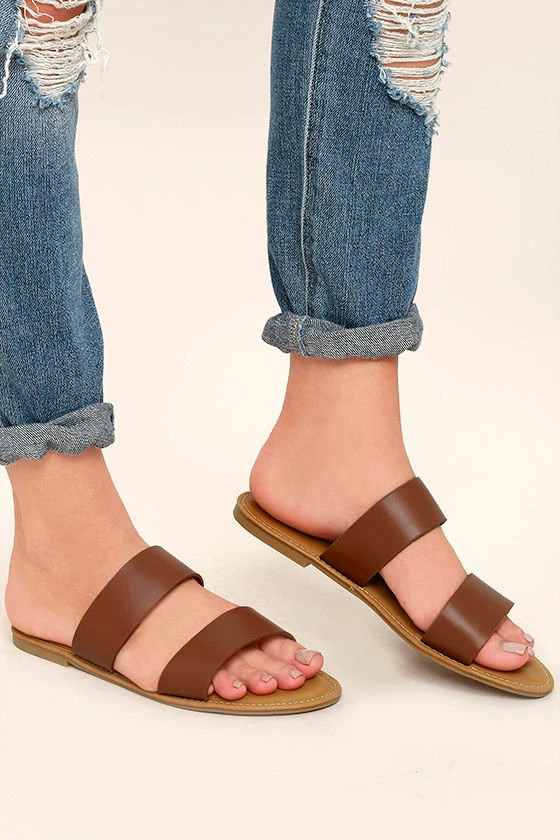Sally Tan Slide Sandals | Lulus