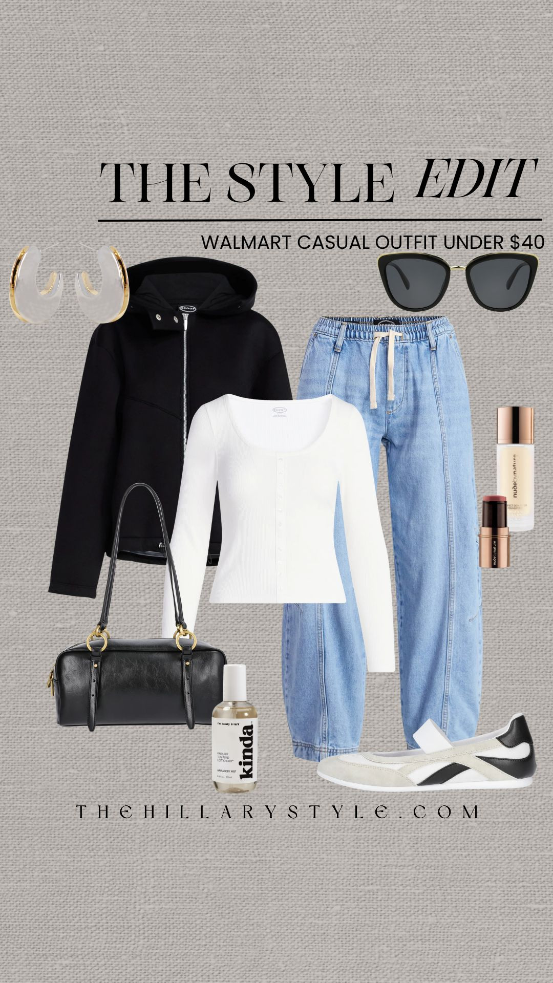 Walmart Spring 2026 Haul: The "Under $40" High-Low Hero Outfit 🛒✨

I’ve found the holy grail of budget-friendly fashion and I still can’t believe it’s all from Walmart! 👏 This entire look is under $40, but it’s giving major "expensive aesthetic" energy. The star of the show is this ultra-cozy fleece hooded jacket—it’s the perfect weight for those tricky winter-to-spring transition days.

I paired it with the season’s biggest denim trend: barrel jeans. 👖 This silhouette is everywhere for 2026 because it adds that cool, intentional shape to even the most basic outfits. Finished the look with classic white sneakers, a sleek barrel crossbody bag, and these stunning two-tone hoop earrings that look straight from a designer boutique. Plus, don’t sleep on the Walmart beauty aisle—this Nude by Nature combo and Kinda body oil are my new daily essentials! Grab these new arrivals from Scoop and Time and Tru before they’re gone! 🤍⚡️

#TheHillaryStyle #WalmartFashion #WalmartFinds #Under40 #BudgetFashion #BarrelJeans #FleeceJacket #Spring2026Trends #WalmartHaul #AffordableStyle #OOTD #QuietLuxury #EverydayOutfits #LTKUnder50 #PinterestFashion #WalmartStyle 

 

#LTKootd #LTKmomlife #LTKSeasonal