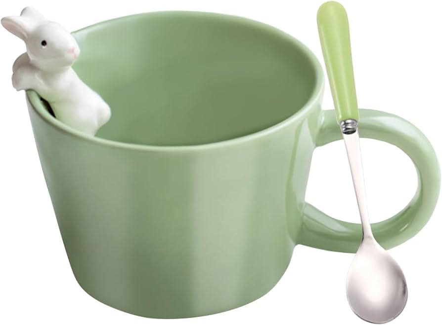 BigNoseDeer Cute Easter Bunny Mugs with 3D Rabbit Inside Kawaii Ceramic Rabbit Coffee Mug with Sp... | Amazon (US)