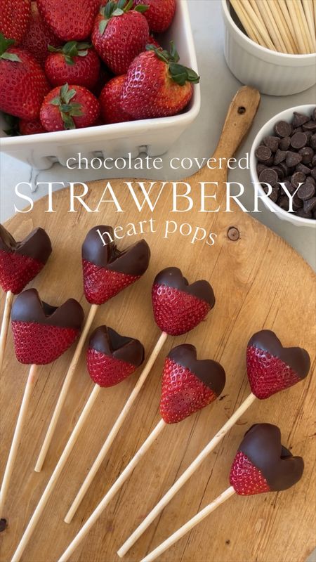 EATS \ chocolate covered strawberry heart pops!!🍓🍫❤️The perfect healthy-ish sweet treat for Valentine’s Day! This is so fun to do with the kiddos or make for a Galentines girls night🤌🏻

Comment “recipe” to get the details sent to your DMs!

#LTKhome #LTKparties #LTKVideo
