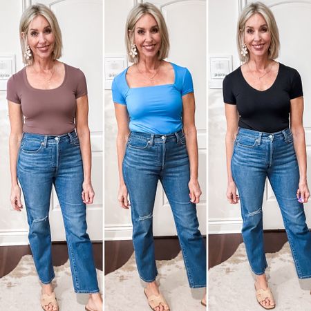 Amazon new arrivals tops in a scoop neck, square neck and v neck. Same fantastic buttery soft fabric and lots of stretch. They are great for layering or in their own! They come in many colors and I’m wearing a medium.

Amazon fashion, pumiey, spring tops, over 40, spring outfit 

#LTKover40 #LTKfindsunder50 #LTKSeasonal
