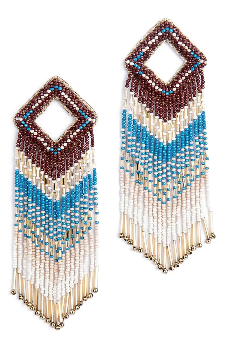 Deepa Gurnani Reya Bead Fringe Drop Earrings | Nordstrom | Nordstrom