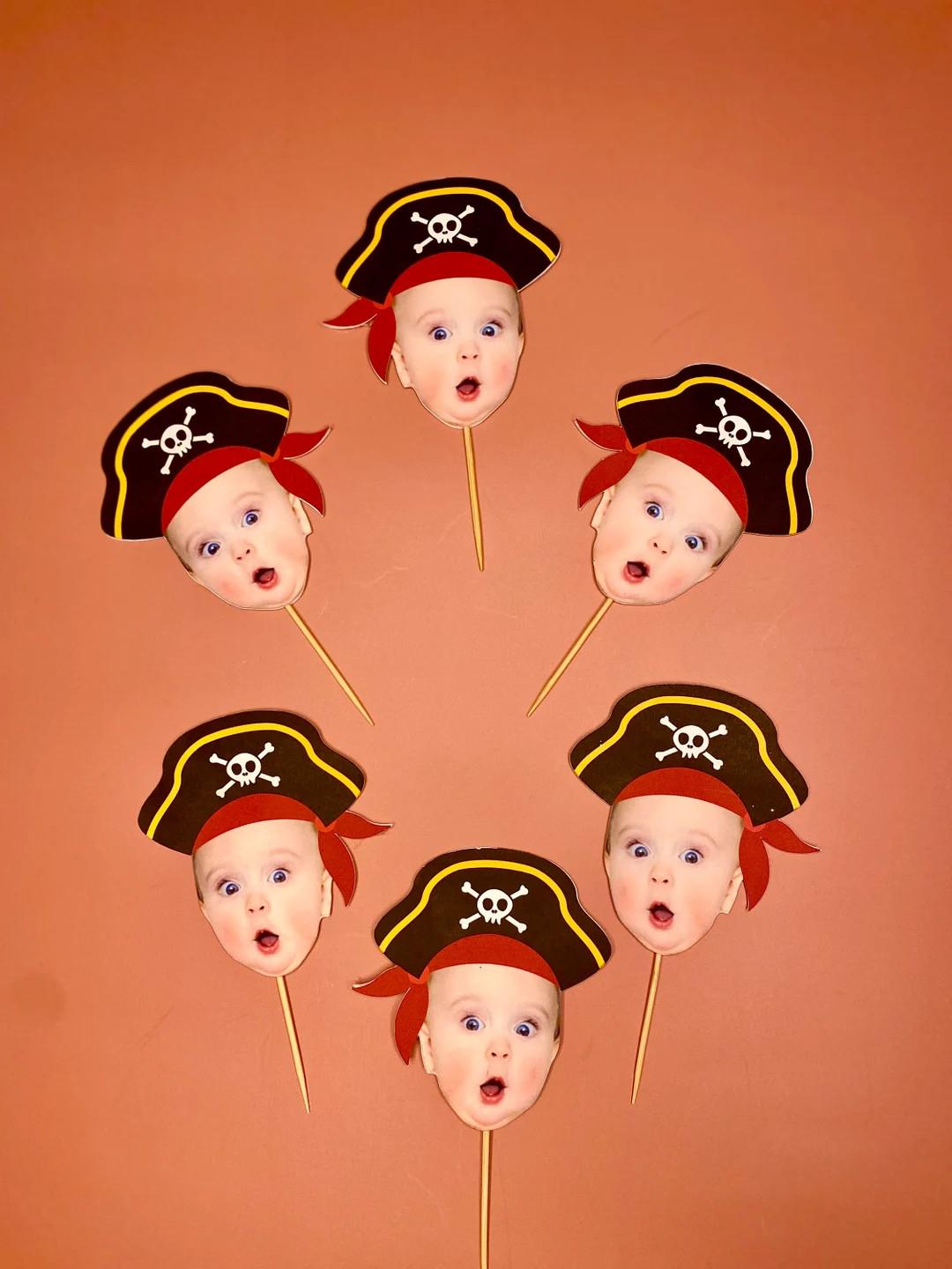 PIRATE HAT Face Cupcake Toppers, Double Sided, 40 Birthday, 1st Birthday, Cupcake Toppers, Pirate... | Etsy (US)