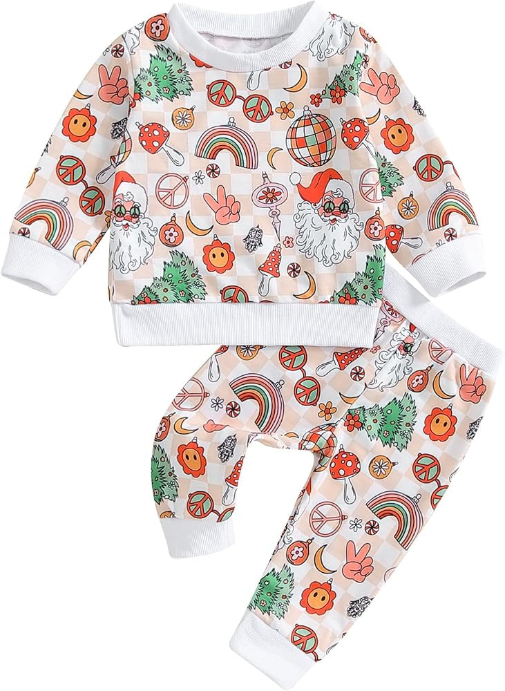 Baby Girl Halloween Clothes Outfit Toddler Pumpkin Floral Sweatshirt Pullover Pants Set Infant Fa... | Amazon (US)