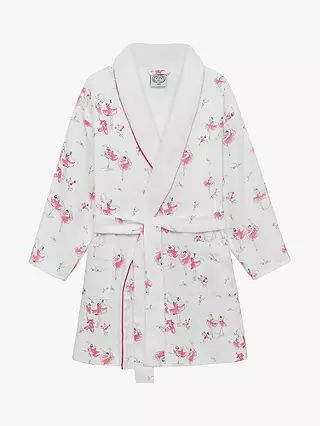 Trotters Original Pyjama Company Kids' Odette Ballerina Cotton Bathrobe, Pink | John Lewis (UK)