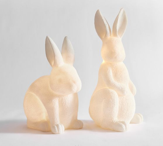 Lit Frosted Bunny | Pottery Barn (US)