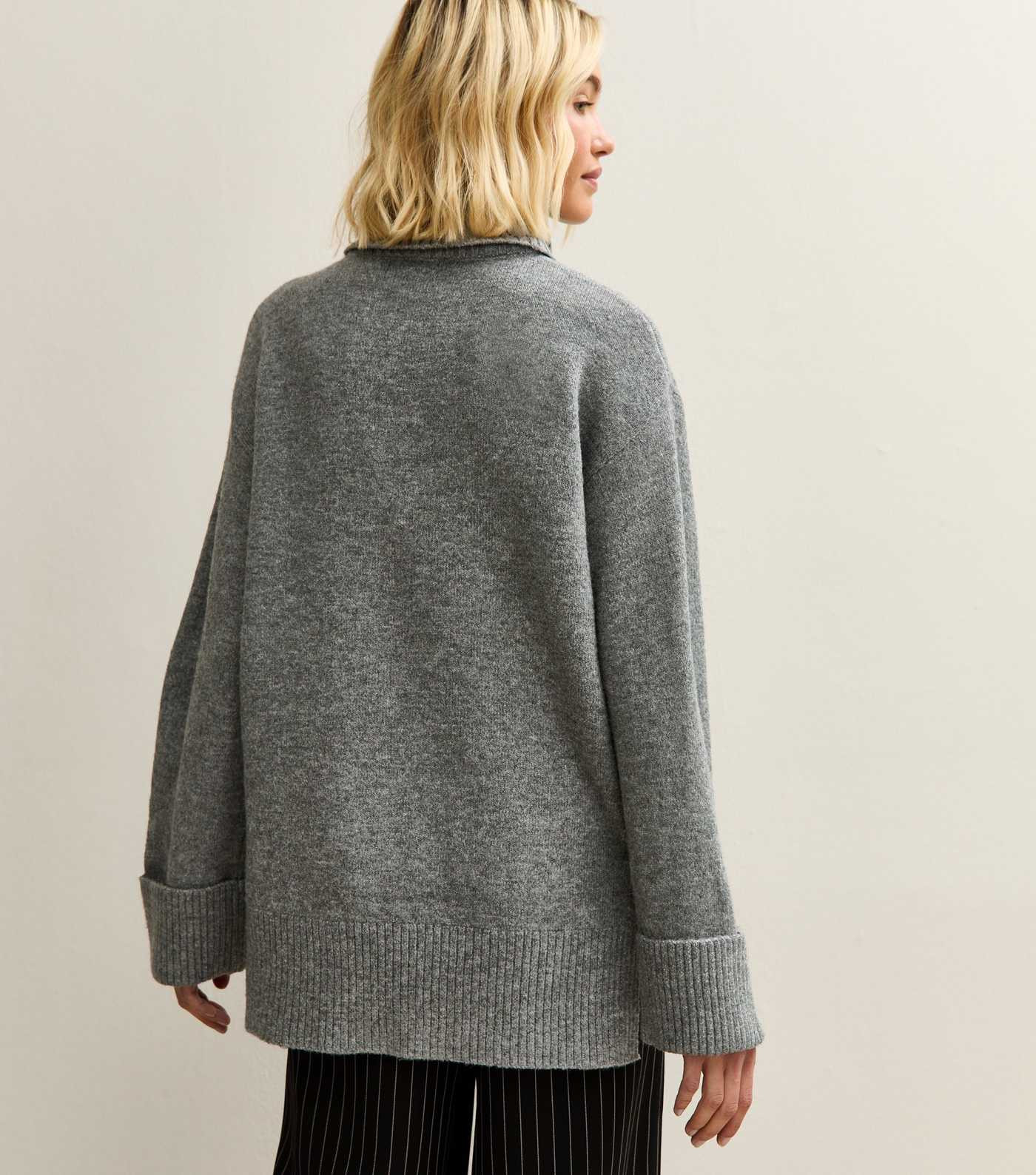 Grey Longline Roll Neck Jumper | New Look | New Look (UK)