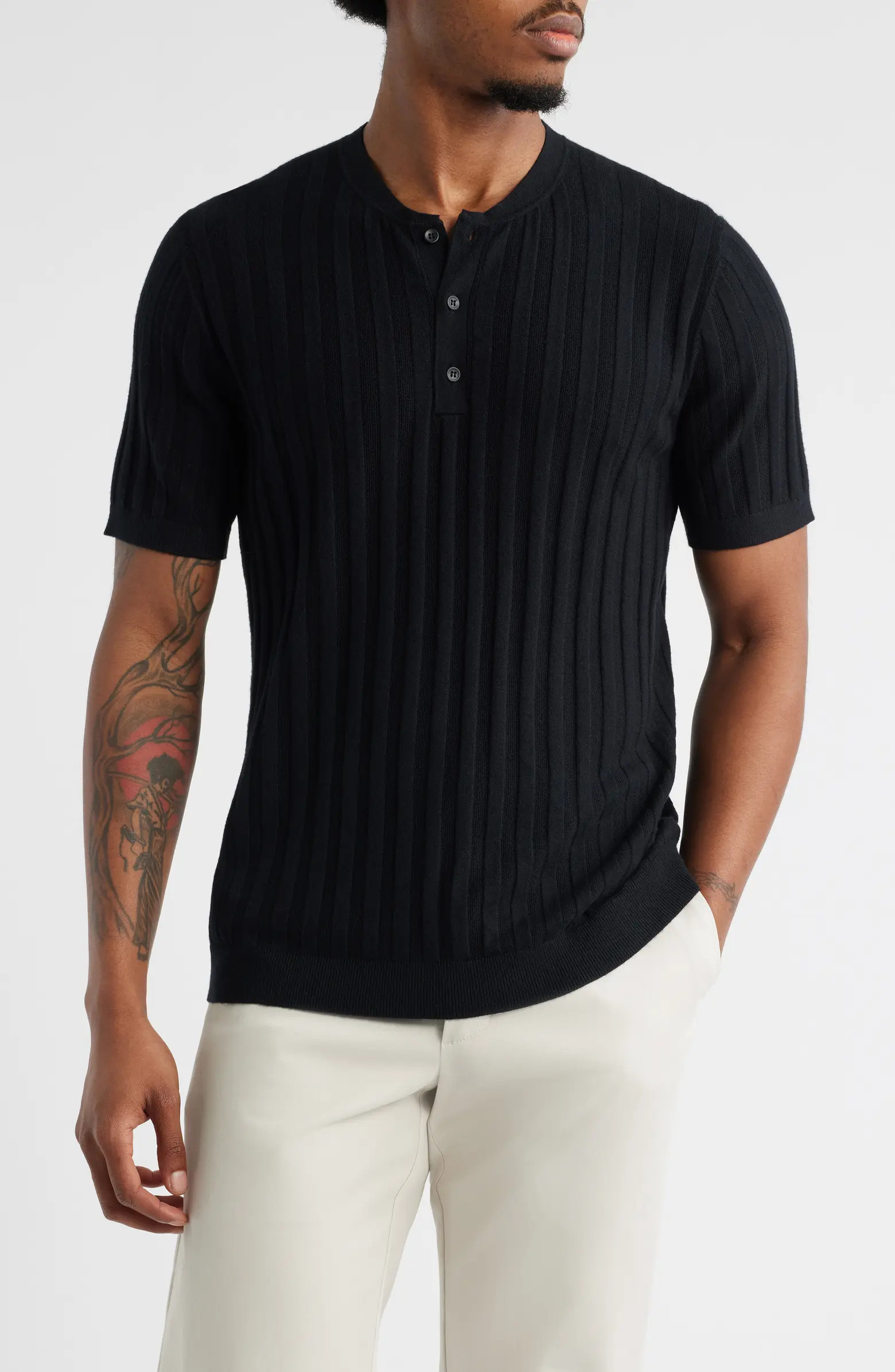 Open Edit Short Sleeve Henley Sweater | Nordstrom | Nordstrom