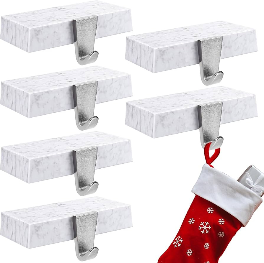 WYTAOHZL 6PCS Christmas Stocking Holders Mantle Stocking Hangers Hooks Holder for Mantle Metal Ha... | Amazon (US)