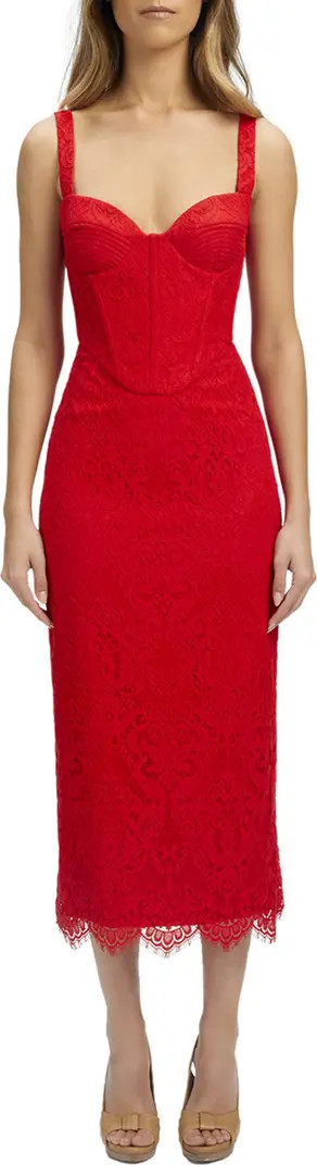 Bardot Yvette Corset Lace Midi Dress | Nordstrom | Nordstrom
