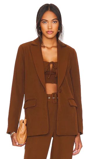 Cait Blazer in Brown | Revolve Clothing (Global)