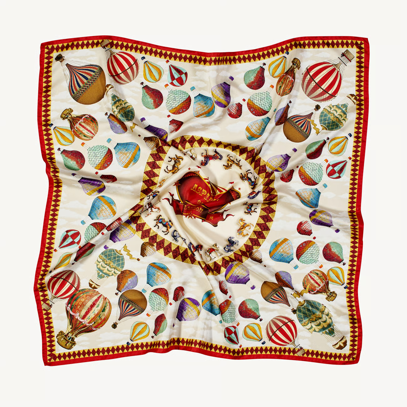 Hot Air Balloon Silk Scarf

        
            
            Red Pure Silk | Aspinal of London US