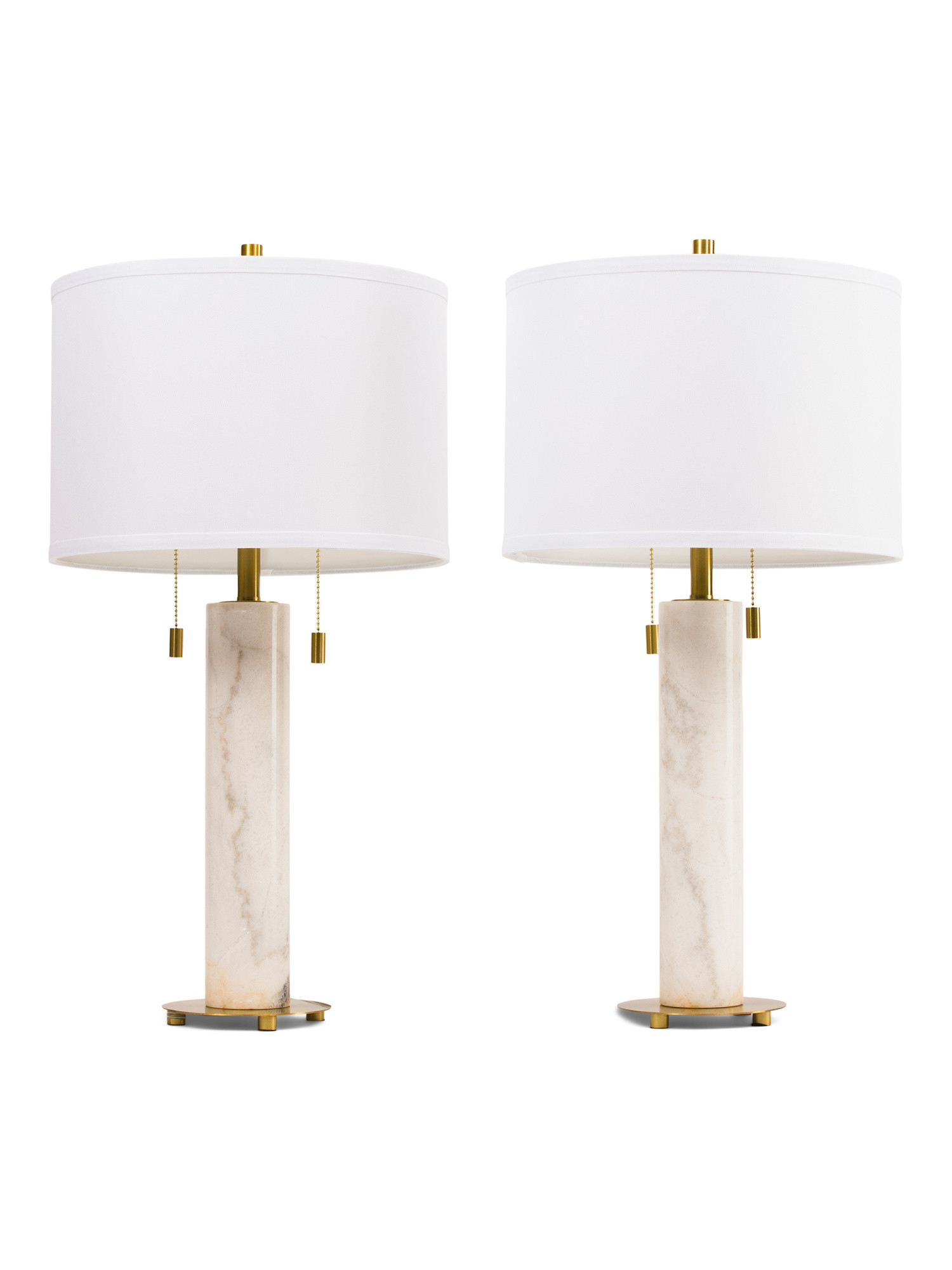 2pk 26in Double Pull Marble Table Lamps | TJ Maxx