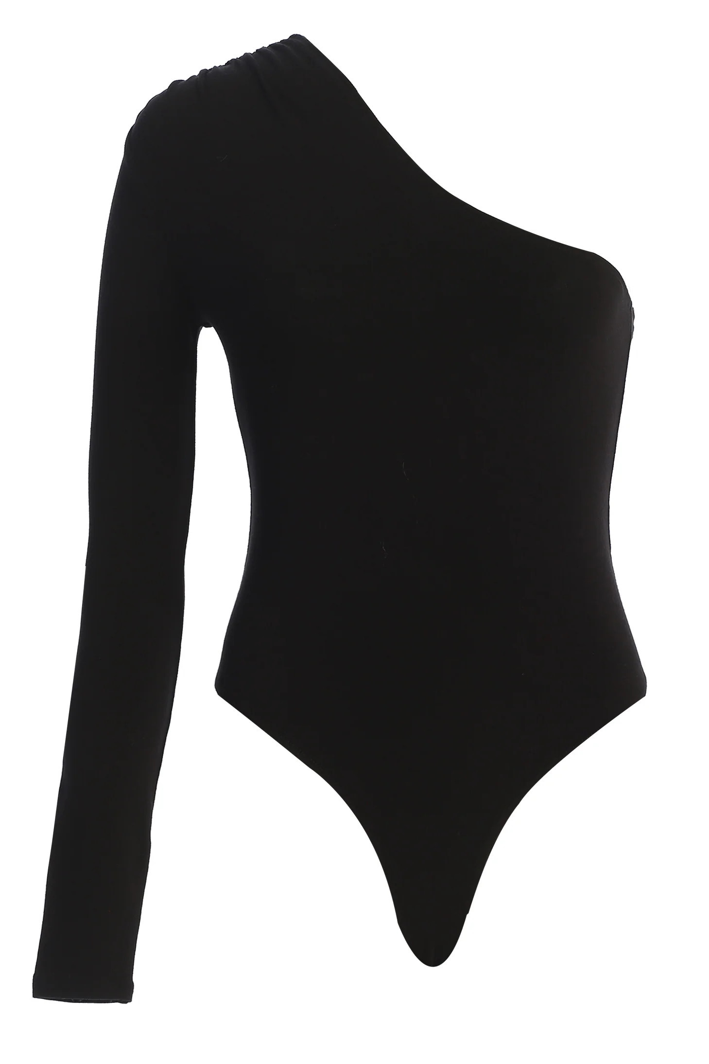 Black Nobu One Shoulder Bodysuit S | JLUXLABEL