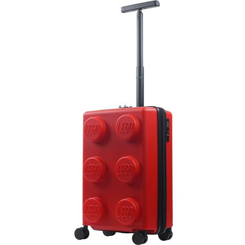 Concept One LEGO 22 Inch Carry On Luggage, Signature Trolley Expandable Hardshell Rolling Suitcase with Spinner Wheels, Red | Amazon (US)