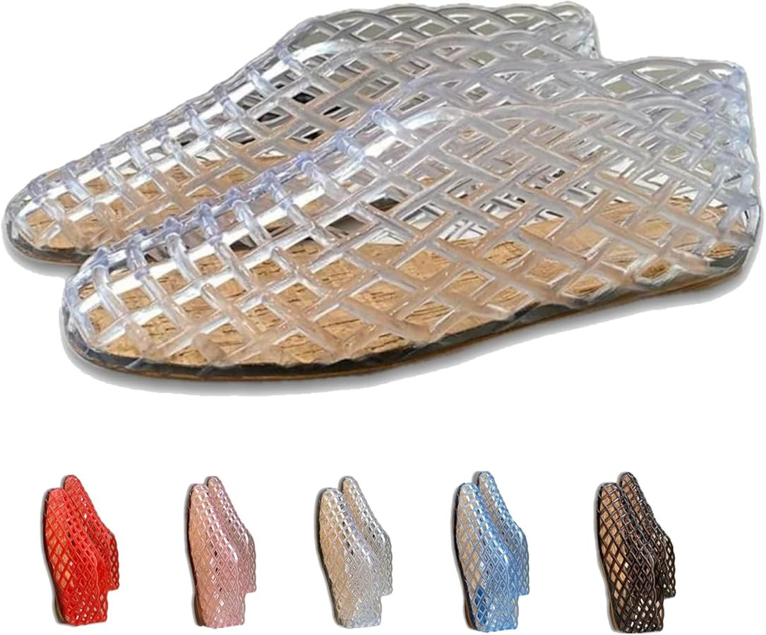 Jelly Mesh Ballet Flats for Women Adult Hollow Jelly Clear Sandals Beach Ballet Low Heel Flats Co... | Amazon (CA)