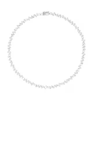 Pear Diamond Tennis Necklace in Silver | Revolve Clothing (Global)