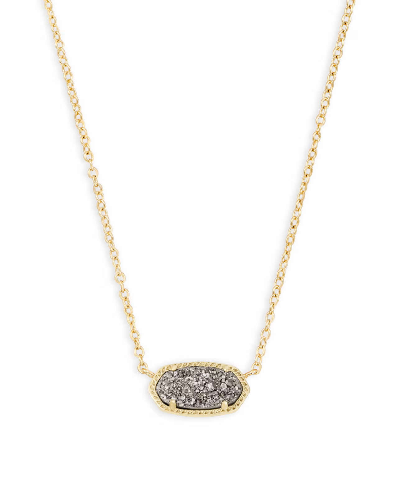 Elisa Gold Pendant Necklace in Platinum Drusy | Kendra Scott