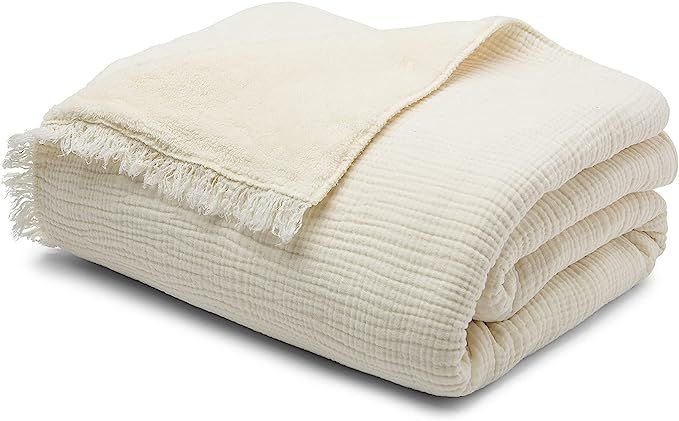 HOUSE NO.23 Sherpa Fleece Throw Blanket, Double Gauze Organic Turkish Cotton, Lightweight Super S... | Amazon (US)