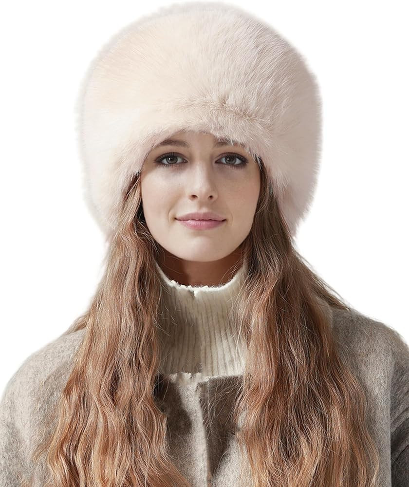 Lina & Lily Women's Winter Cossack Hat Russian Style Long Pile Faux Fur | Amazon (US)