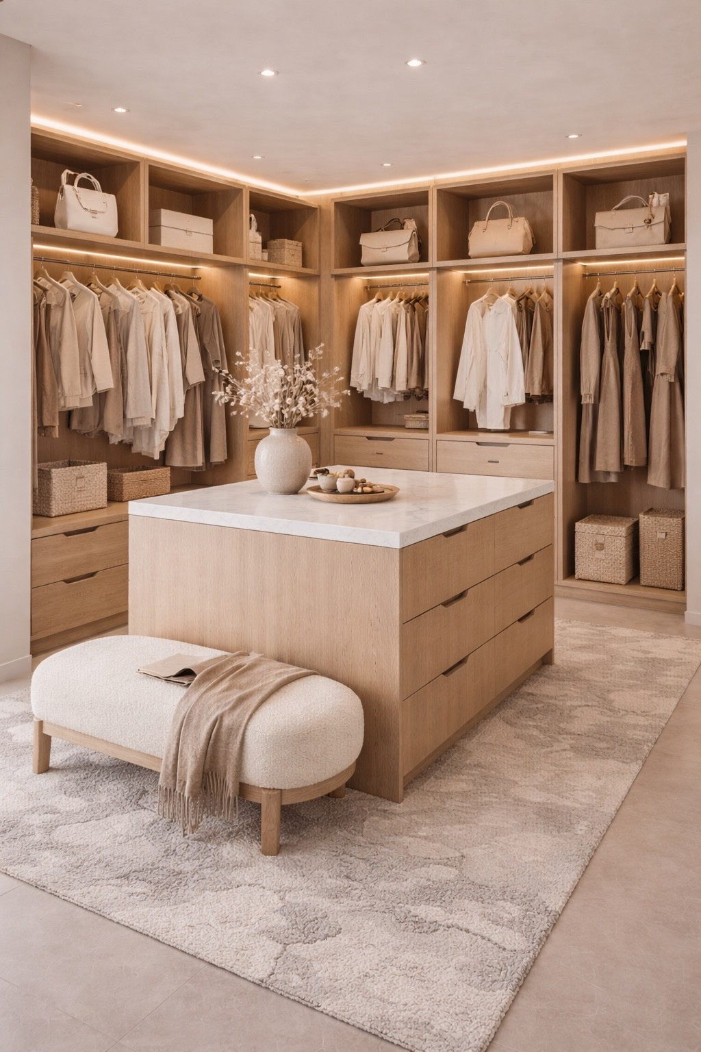 Dream walk-in closet with a marble island, light oak cabinetry, and soft neutral tones 🤍
This space is all about calm luxury, clean lines, and effortless organization.
Perfect inspiration for a modern home, minimal wardrobe, and elevated everyday living.

#LTKhome
#LTKinteriors
#LTKluxury
#LTKneutral
#LTKdecor
#LTKinspo
#WalkInCloset
#ClosetGoals
#LuxuryInteriors
#NeutralAesthetic
#MinimalHome
#ModernCloset
#JapandiStyle
#HomeInspo

