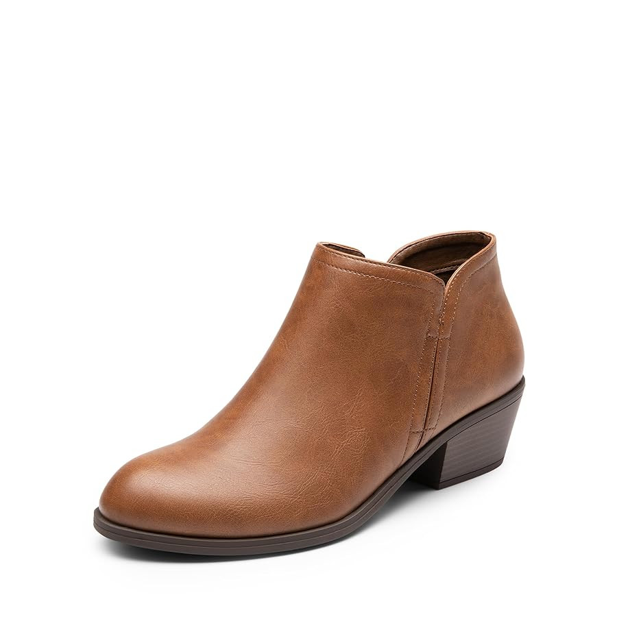 DREAM PAIRS Women's Ankle Boots Low Chunky Heel Comfortable Short Fall Booties Shoes | Amazon (US)