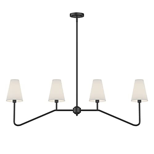 Electro bp;47"W 4-Light Linear Kitchen Island Lighting Fixture Classic Chandeliers Matt Black with W | Amazon (US)
