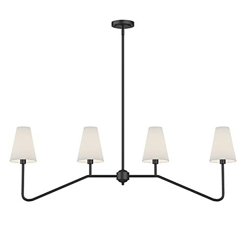 Electro bp;47"W 4-Light Linear Kitchen Island Lighting Fixture Classic Chandeliers Matt Black with W | Amazon (US)