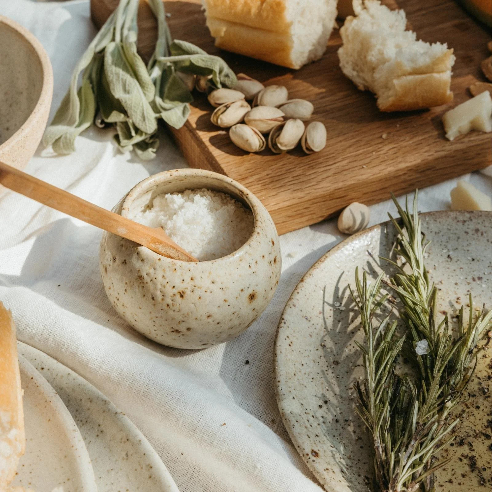 Ceramic Glazed Spice Bowl and Spoon Set | Casa Zuma