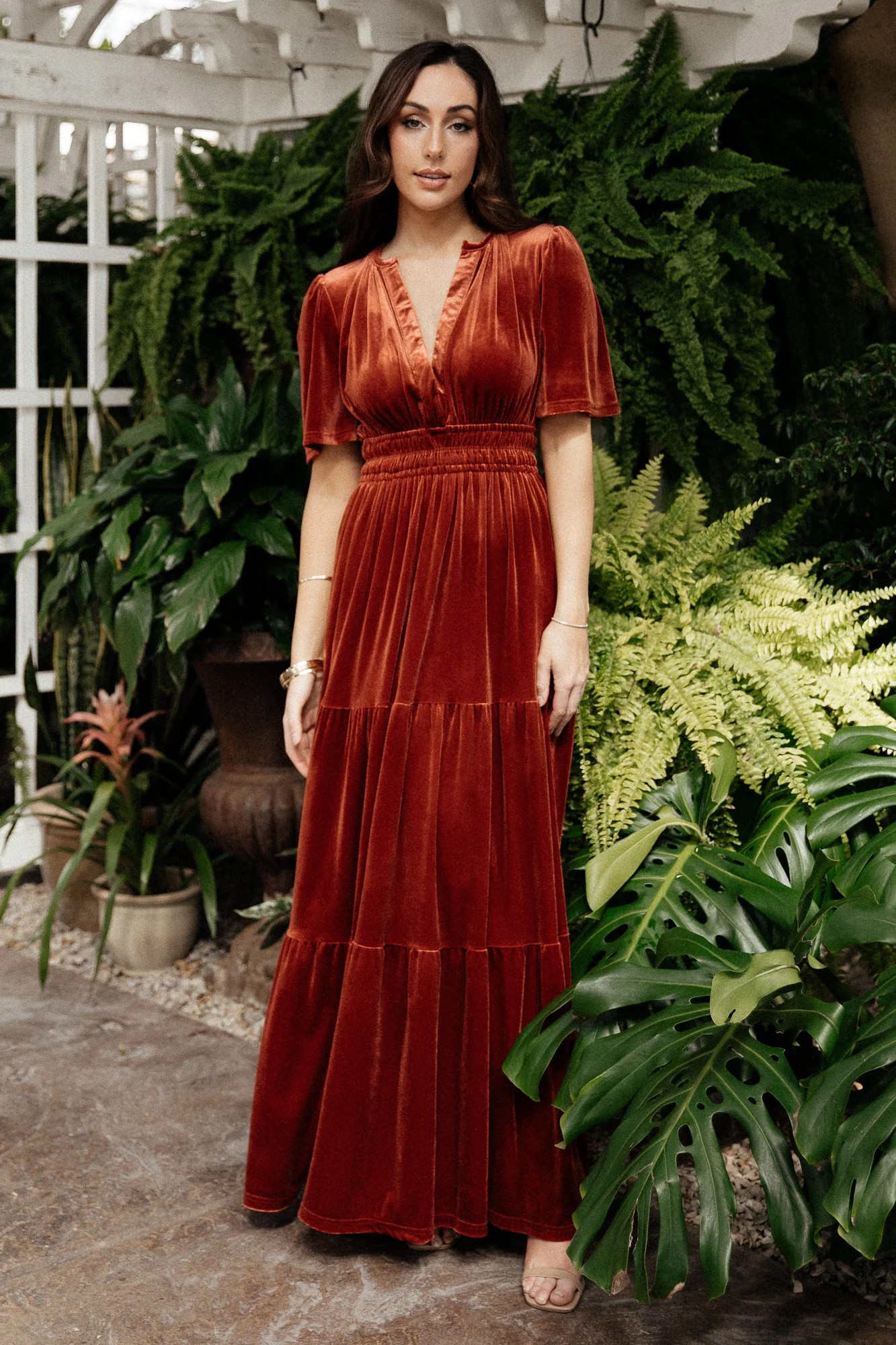 Artemis Velvet Maxi Dress | Terracotta | Baltic Born