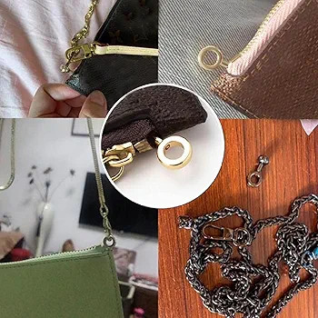 2Pcs Brass Ball Studs Rivets O/D Ring for Leather Crossbody Purse Craft Silver | Amazon (US)