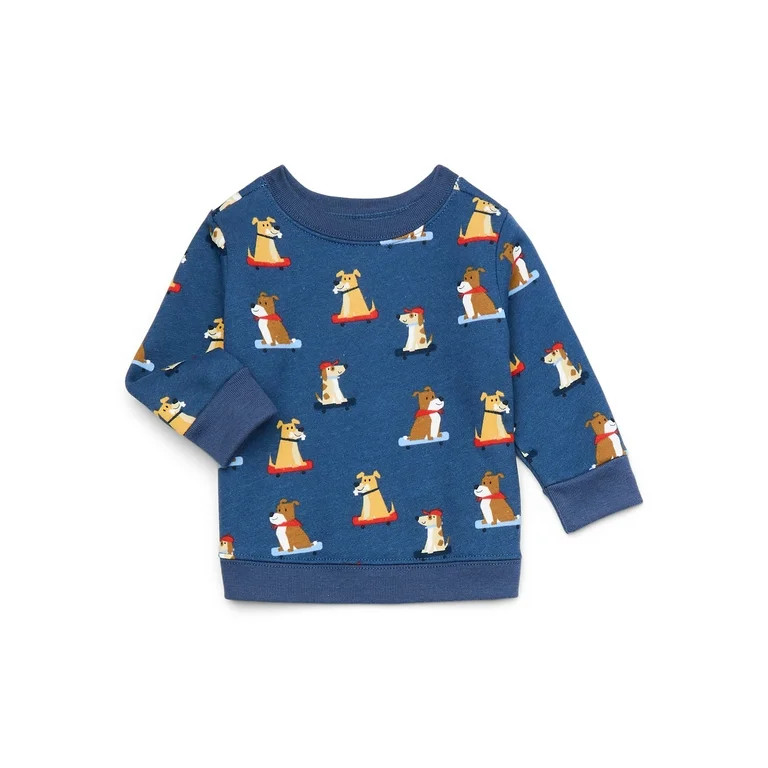 Garanimals Baby Boy Print Fleece Sweatshirt, Sizes 6-24 Months | Walmart (US)