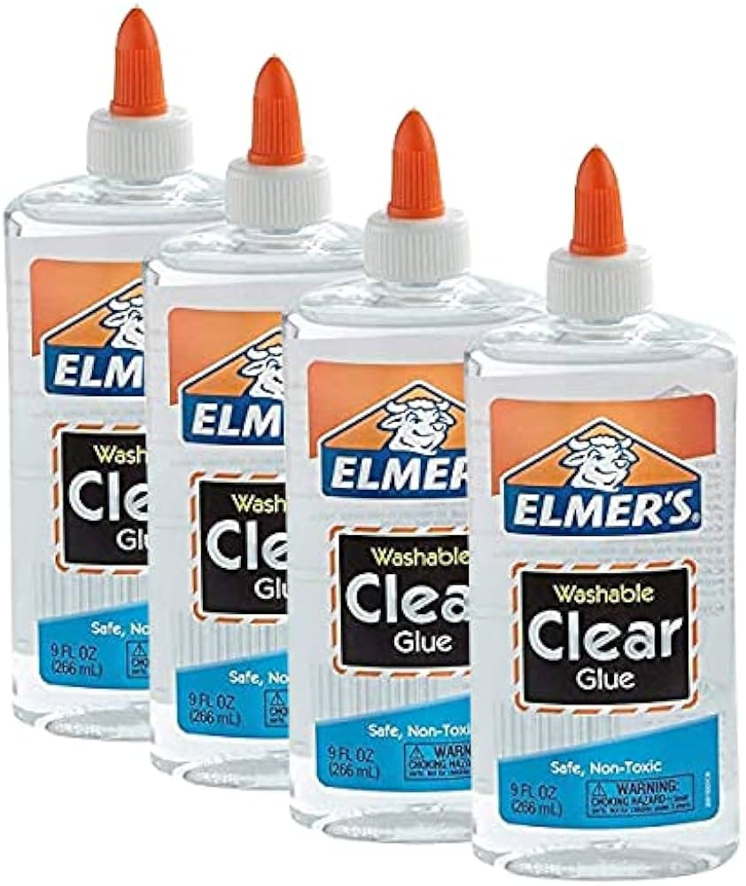 Elmer's Liquid School Glue, Clear, Washable, 9 Ounces, 1 Count Pack of 4 | Amazon (US)