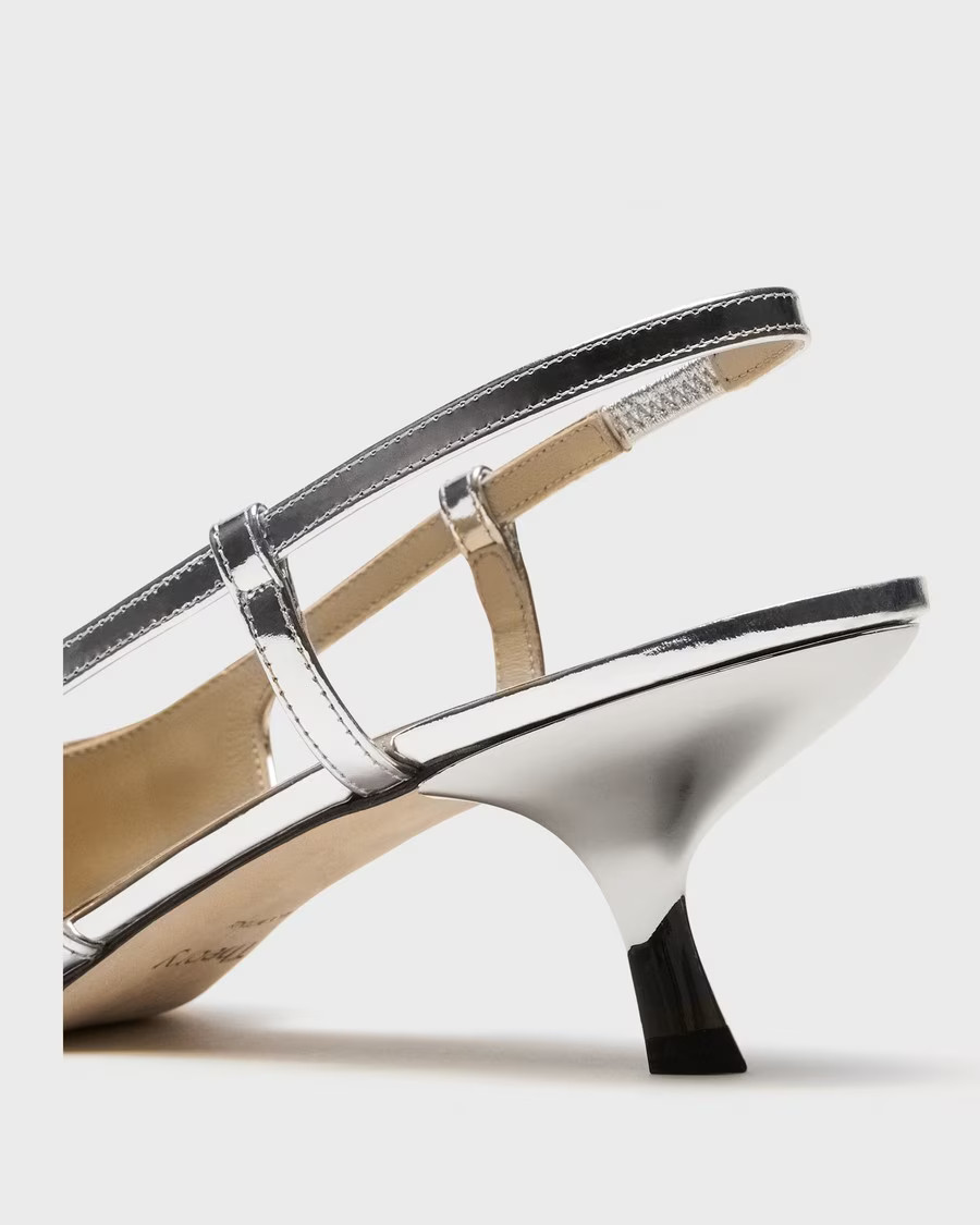Metallic Leather Micro Slingback Pump | Theory | Theory