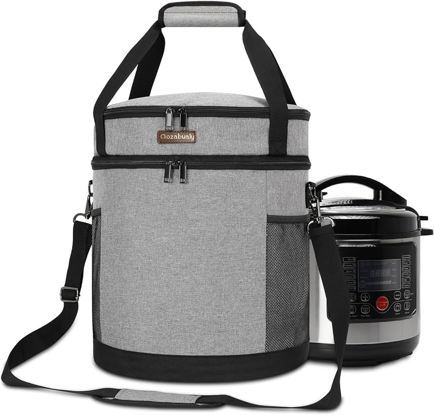 Qozabualy Slow Cooker Bags, 2 Layer Carrying Case for Instant Pot 6-8 Quart, Pressure Cooker Trav... | Amazon (US)